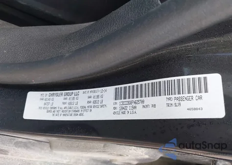 2015 Chrysler 200 S z USA, uszkodzony, nr VIN 1C3CCCBG6FN625700